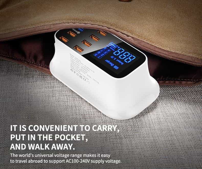 8 Ports Quick USB Charger 3.0 Led Display 8 Ports Quick USB Charger 3.0 Led Display