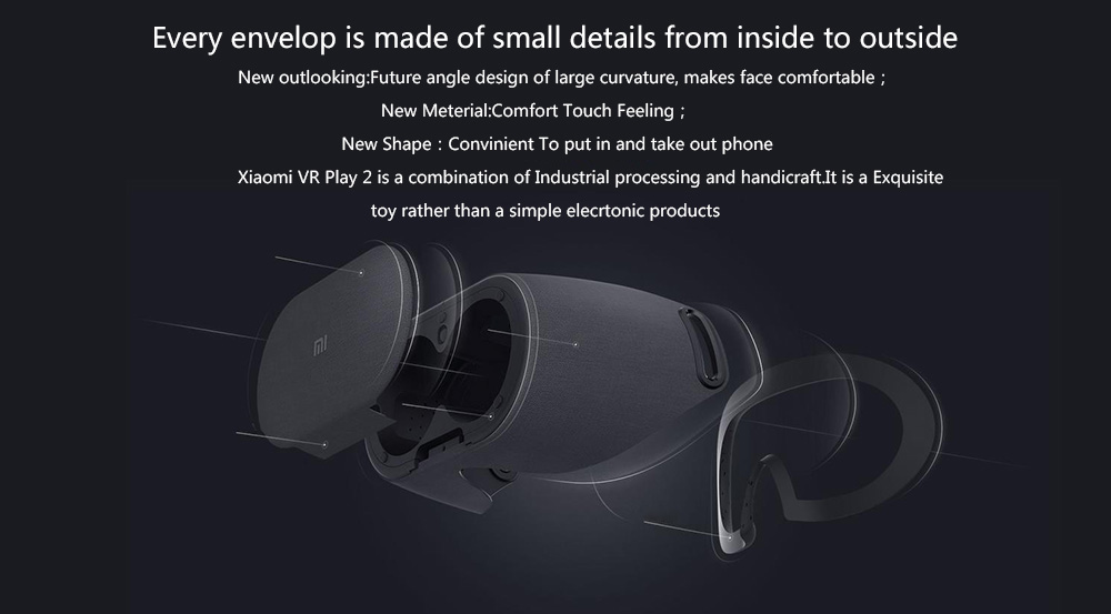 Xiaomi VR Play 2 3D Glasses Virtual Reality Headset Xiaomi Mi VR Play2 for 4.7- 5.7 Phone With Cinema Game Controller Original