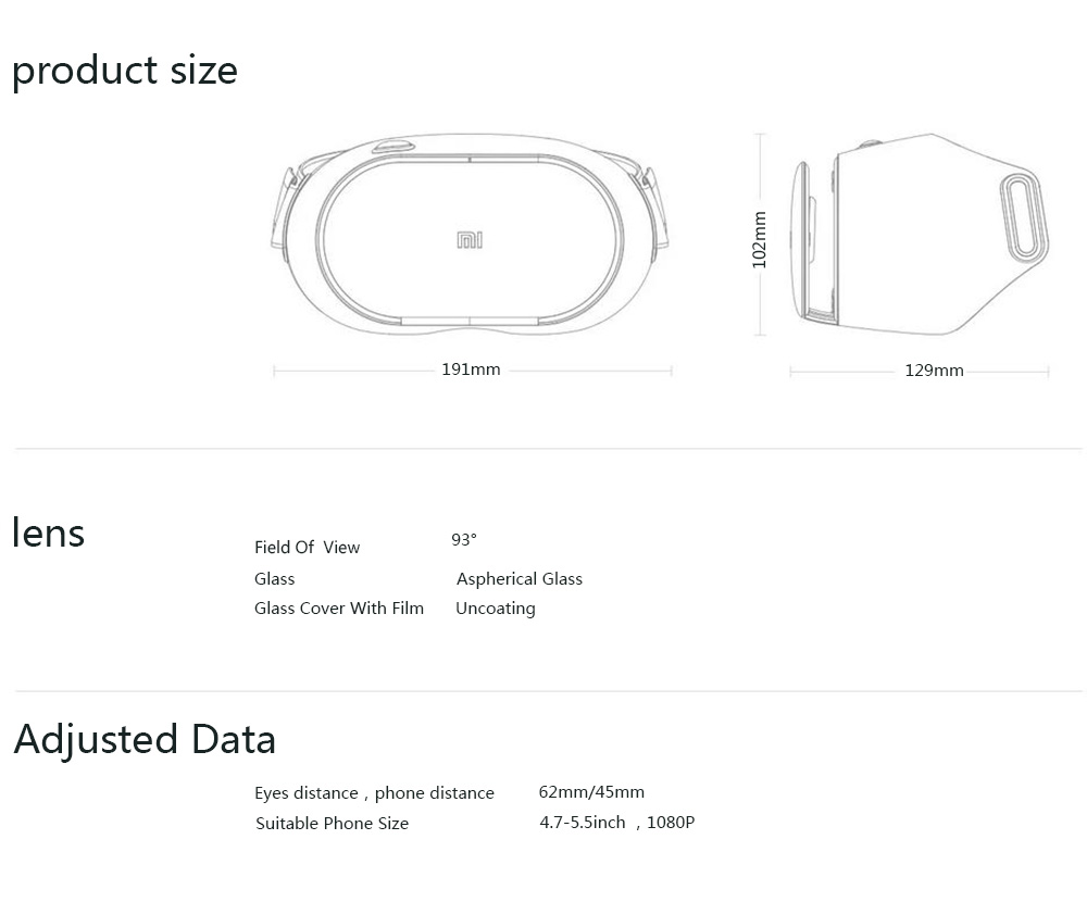 Xiaomi VR Play 2 3D Glasses Virtual Reality Headset Xiaomi Mi VR Play2 for 4.7- 5.7 Phone With Cinema Game Controller Original